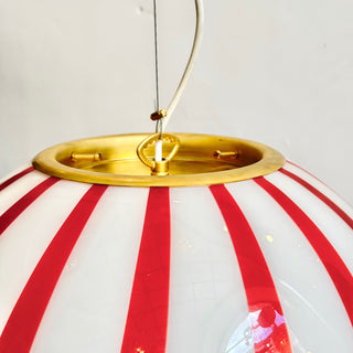 Murano Klotlampa 40cm Röd Stripe