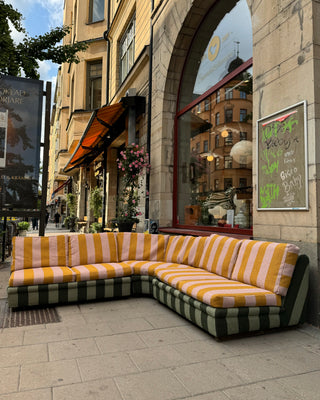 Modular sofa Playboy DUX 1970s Reupholstered in Muru Stripe
