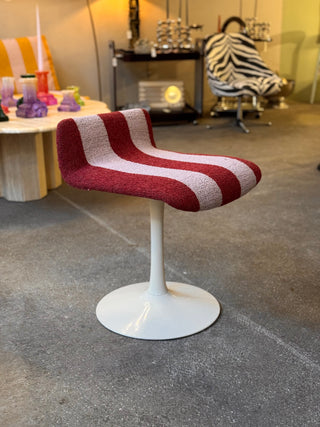 Stool 1970s Newly upholstered Red/Pink