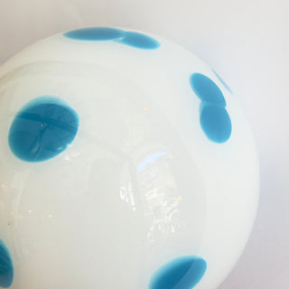 Murano Klotlampa 20cm Ljusblå Polka Dot