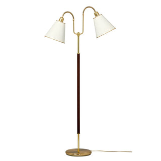 Lampfot Gripsholm Tvåarmad Mässing/Mahogny