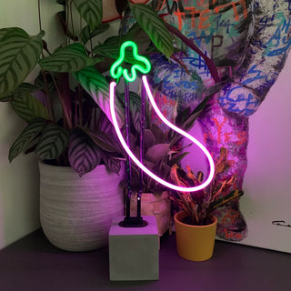 Neonlampa 'Aubergine'