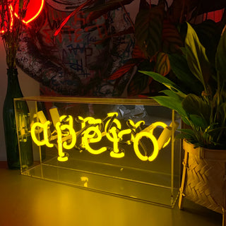 Neonlampa Box 'Apéro' Gul