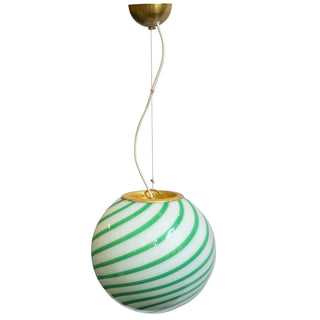Murano Globe Lamp Medium Green Swirl