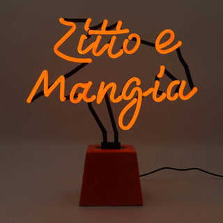 Zitto e Mangia (Shut Up & Eat) Ceramic foot Neon