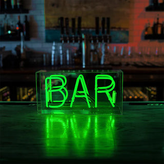 Neonlampa Box 'Bar' Grön