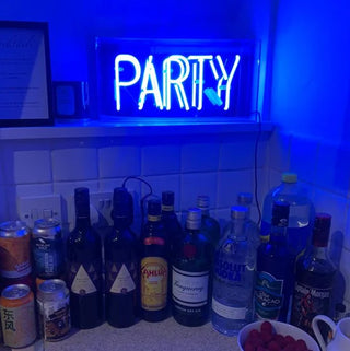 Neonlampa Box 'Party' Blå