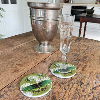 Coaster Flowers and Butterflies