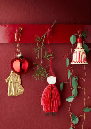 Christmas tree bauble Apple with Leaf Ruby