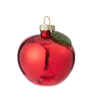 Christmas tree bauble Apple with Leaf Ruby