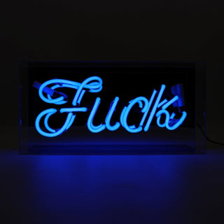 Neonlampa Box 'Fuck' Blå