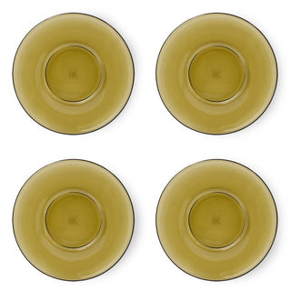 70s glassware: saucers mud brown (set of 4)