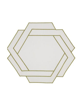 Placemat 'Gio' White &amp; Green