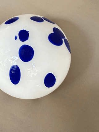 Murano Klotlampa 20cm Blå Polka Dot