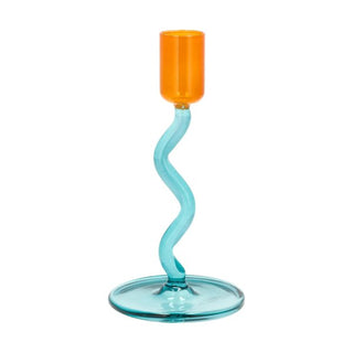 Styles Glas ljusstake Blå/Amber