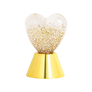 Glitterlampa Hjärta Guld