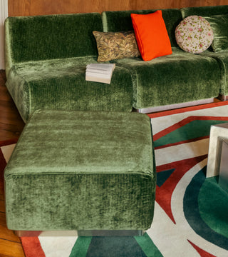 Module Rotondo Pouffe Olive Green Corduroy