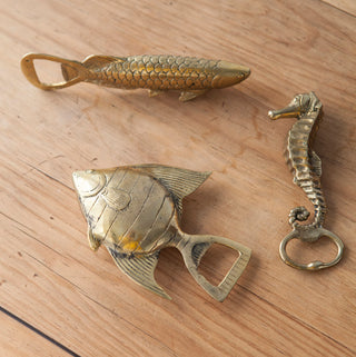 Brass bottle opener - Seahorse