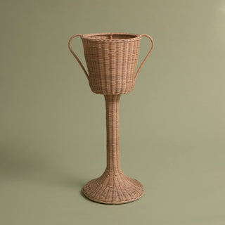 Champagne bucket on a stand, rattan