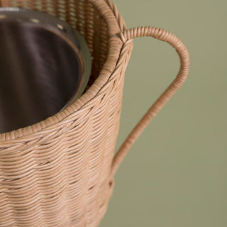 Champagne bucket on a stand, rattan