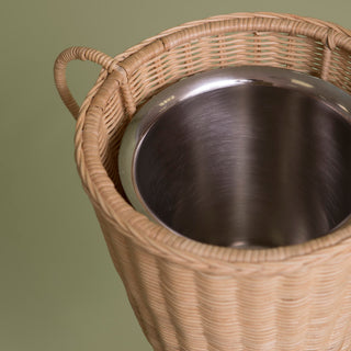 Champagne bucket on a stand, rattan