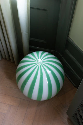 Murano Klotlampa 40cm Grön Stripe