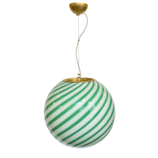 Murano Klotlampa 40cm Grön Swirl