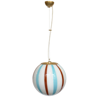 Murano Klotlampa 30cm Blå/Brun Stripe
