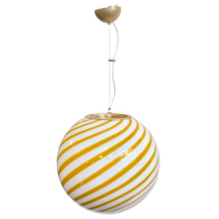Murano Klotlampa 40cm Senapsgul Swirl