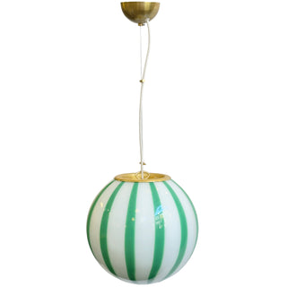 Murano Klotlampa 30cm Grön Stripe