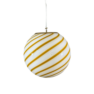 Murano Klotlampa 30cm Senapsgul Swirl