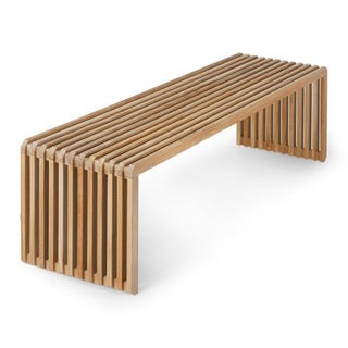 ribbed bench teak L