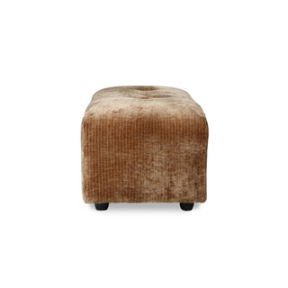 vint couch: element stool small, corduroy velvet, aged gold