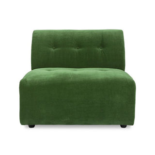 vint couch: element middle, royal velvet, green