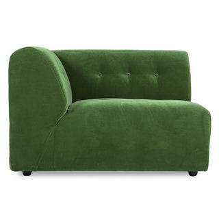 vint couch: element left 1.5-seat, royal velvet, green
