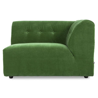 vint couch: element right 1.5-seat, royal velvet, green