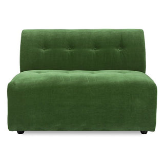 vint couch: element middle 1.5-seat, royal velvet, green