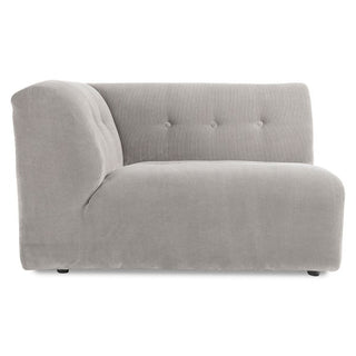 vint couch: element left 1.5-seat, corduroy rib, cream