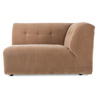 vint couch: element right 1.5-seat, corduroy rib, brown