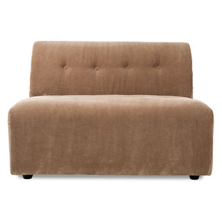 vint couch: element middle 1.5-seat, corduroy rib, brown