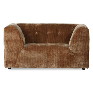 vintage couch: element loveseat, corduroy velvet, aged gold