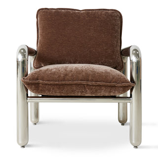 Armchair Chrome Lounge Velvet