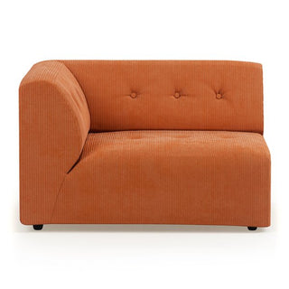 vint couch: element left 1.5-seat, corduroy rib, dusty orange