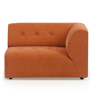 vintage couch: element right 1.5-seat, corduroy rib, dusty orange