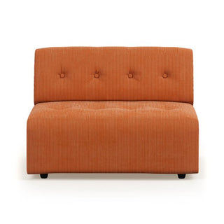 vint couch: element middle 1.5-seat, corduroy rib, dusty orange
