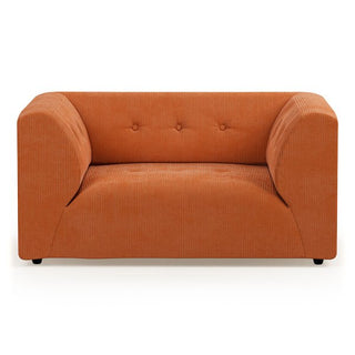 vint couch: element loveseat, corduroy rib, dusty orange