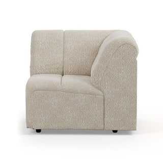 Wave couch: element corner, boucle cream