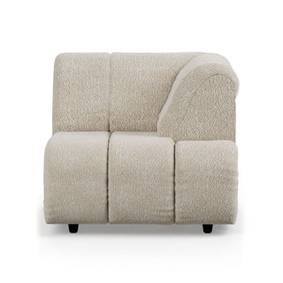 Wave couch: element right high arm, boucle cream