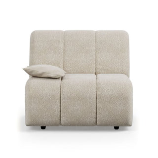 Wave couch: element left low arm, boucle cream