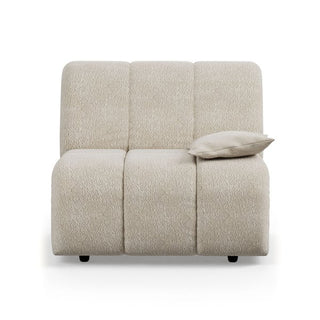Wave couch: right low arm element, boucle cream